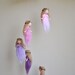 Waldorf inspired needle felted mobile: The Pink and Purple Colors Wool Fairies
