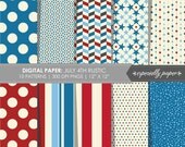 Digital Papers, July 4th Rustic