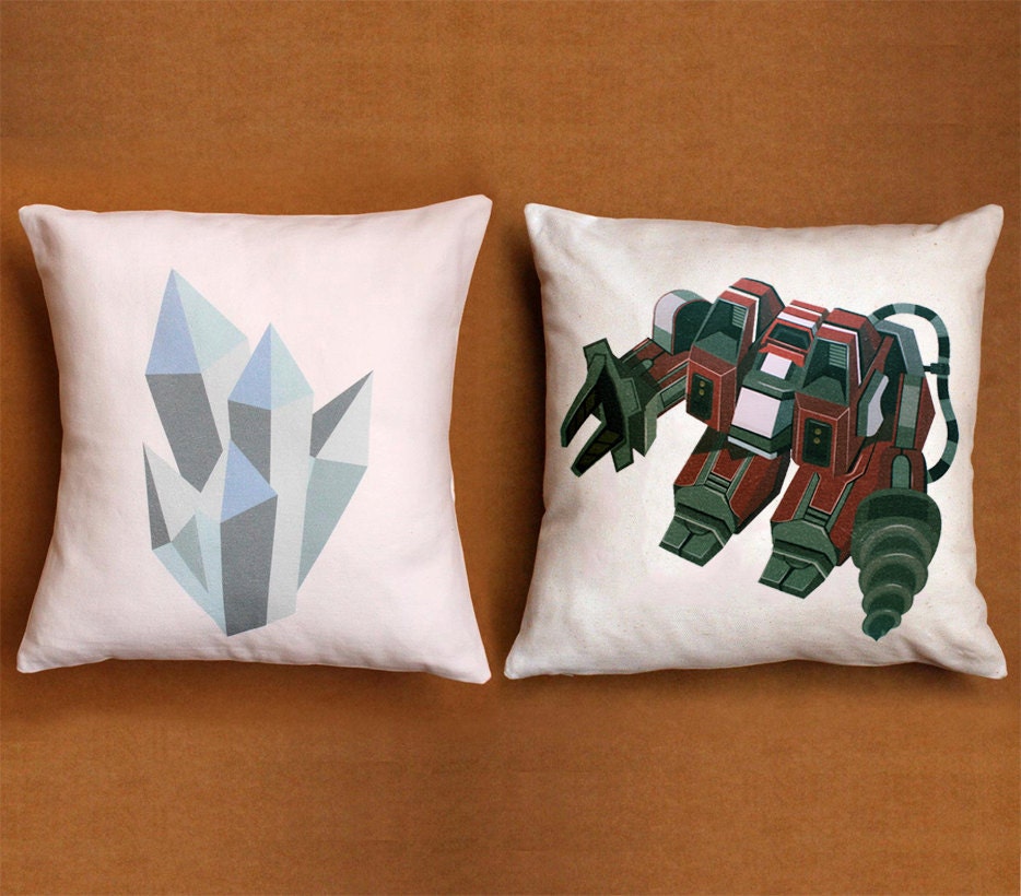 Starcraft 2 Minerals & SCV white concept cushion pair