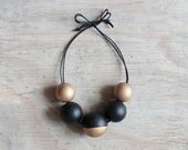 Luna - Wood necklace - Hand painted