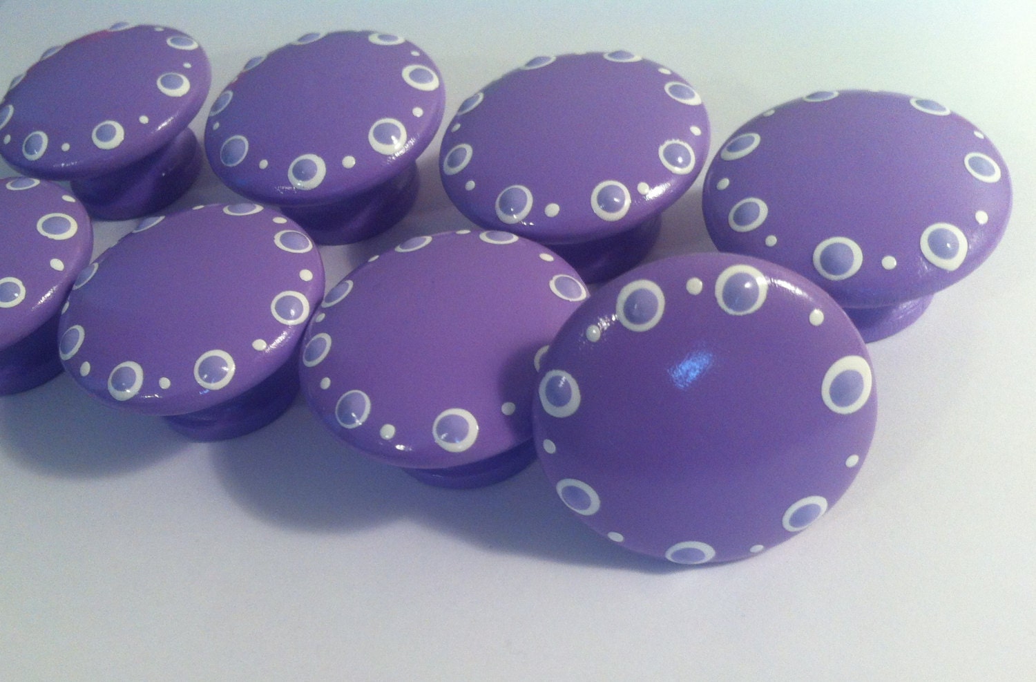 Hand Painted Purple Drawer Knobs for your Dresser