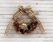 Burlap Wreath, wreath, easter wreath,country, shabby chic,Wreath for Door, Flower Wreath, handmade fabric flowers, handmade wreath, unique
