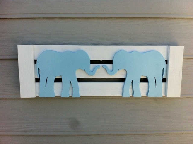 Blue Elephant Wall Art, Blue Elephant Nursery Decor