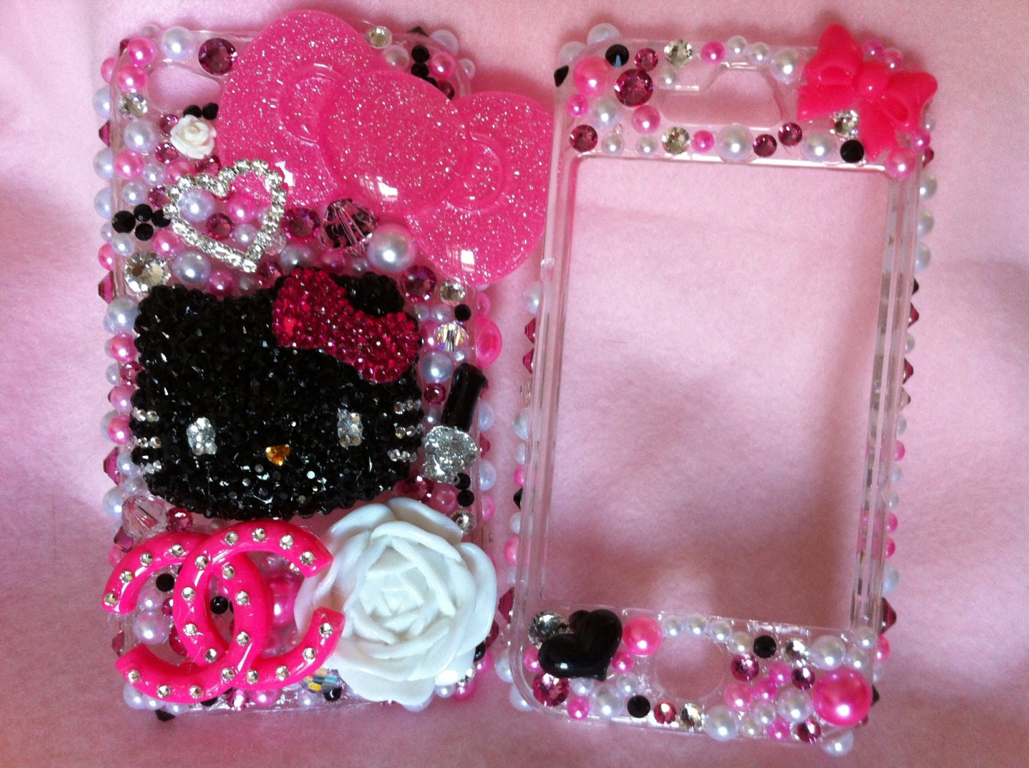 Black Hello Kitty Swarovski rhinestone iPhone 4 4s case