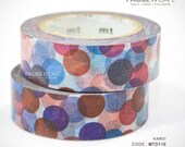 Spots colorful blue purple Tone 15mm x 10m Japanese Washi Kamoi