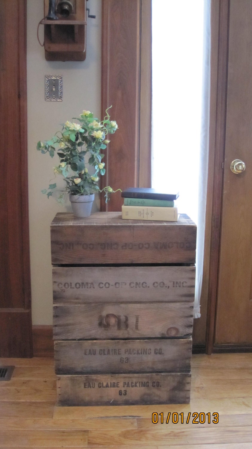 6 Cherry Lugs-Wood Vintage Orchard Crates, Reclaimed DIY Table,Storage,Shelves, Bar, Planter Box, Wedding