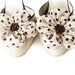 Cream With Brown Dots Flowers Shoe Clips