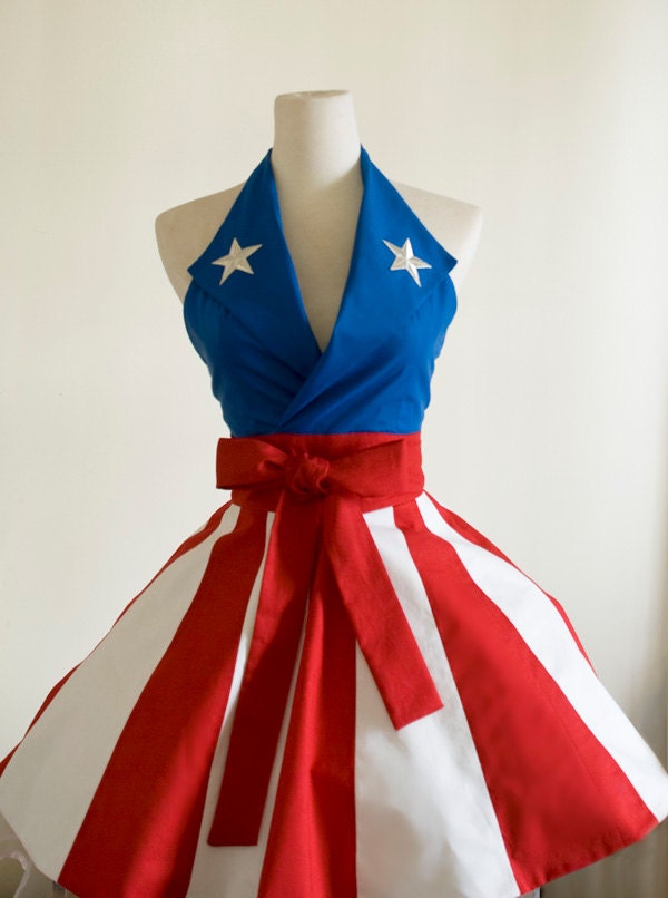 Made to Order- Captain America USO Girl Apron