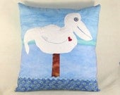 PELICAN PILLOW. Unique handmade pillow