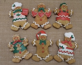 Vintage Rare Gingerbread Cookie Men Women Magnet Set
