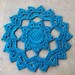 Blue Crochet Outdoor Doily Rug in Ocean Blue
