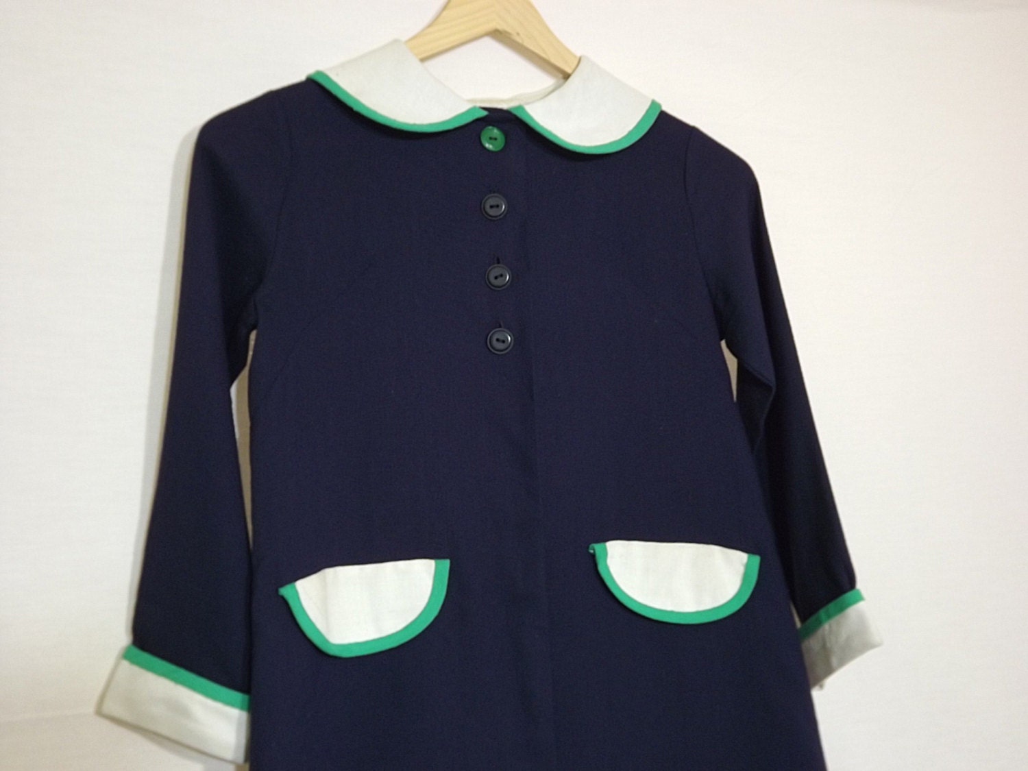 VTG 1960's Navy Peter Pan Spring Linen Jacket