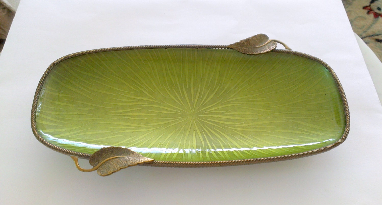 Vintage Evan Hand Painted Enamel Tray
