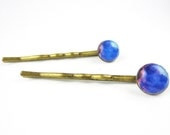 SWAN - Nebula Accessories - Galaxy Accessories - Science Accessories - Blue Hair Pins - Blue Bobby Pins - Space Accessories