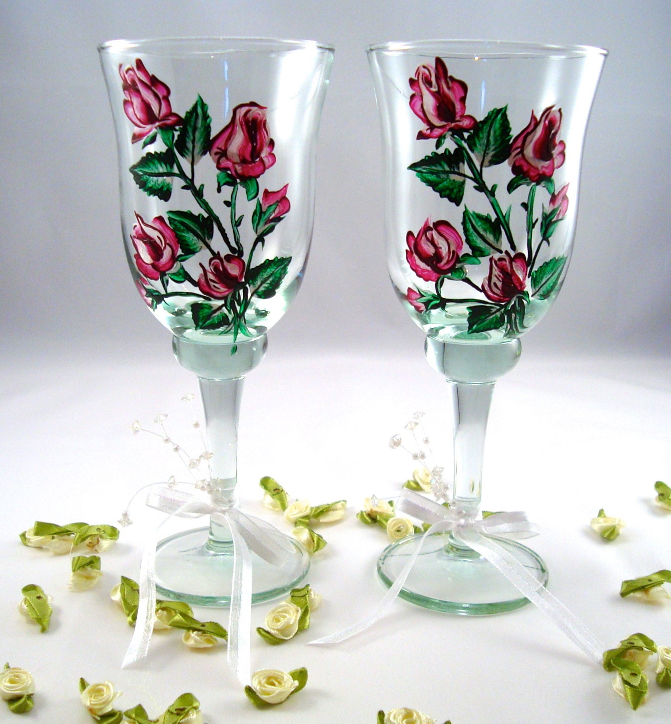 Wedding Wine Glasses For The Bride  And Groom