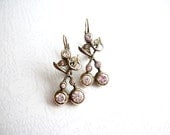 Art Nouveau Silver Earrings, Vintage Style, Antique Style Bridal Jewelry, Victorian Edwardian Weddings, White Bride, Free Shipping