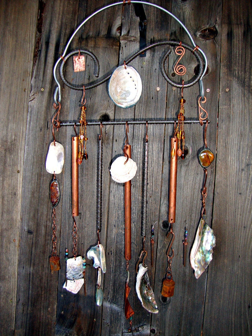 Art metal sculpture Yard Art Rebar art copper by modbohocreations