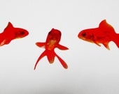 Goldfish, Aquarium Fish Stickers, Wall Decal, Fish Stickers, Gold, Fish Decal, Fish Decor