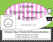 Custom Cupcake Wrappers & Toppers - Customized with colors and theme of your choice - Personalized - Custom DIY Printable Party Decorations Il_170x135
