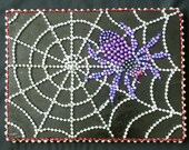 Spider & Web - Mardi Gras Bead Mosaic