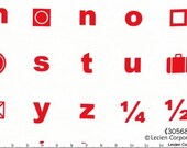 Lowercase Letters in Red/White from First of Infinity by Kumiko Fujita- Fat Quarter