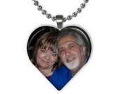 Custom Photo Heart Shape Glass Tile Pendant
