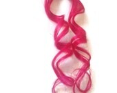Red/Pink Clip in hair extensions. 18" long, 1" wide. TWO PIECES