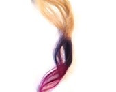 On sale//Ombre hair extensions -Blonde with Blue, Purple, and Pink Tips. 1.5" wide, 18" long ONE PIECE