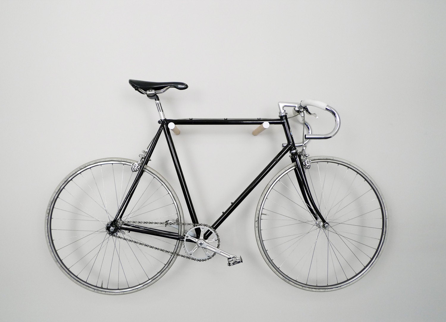 wooden bike hook, minimal and simple