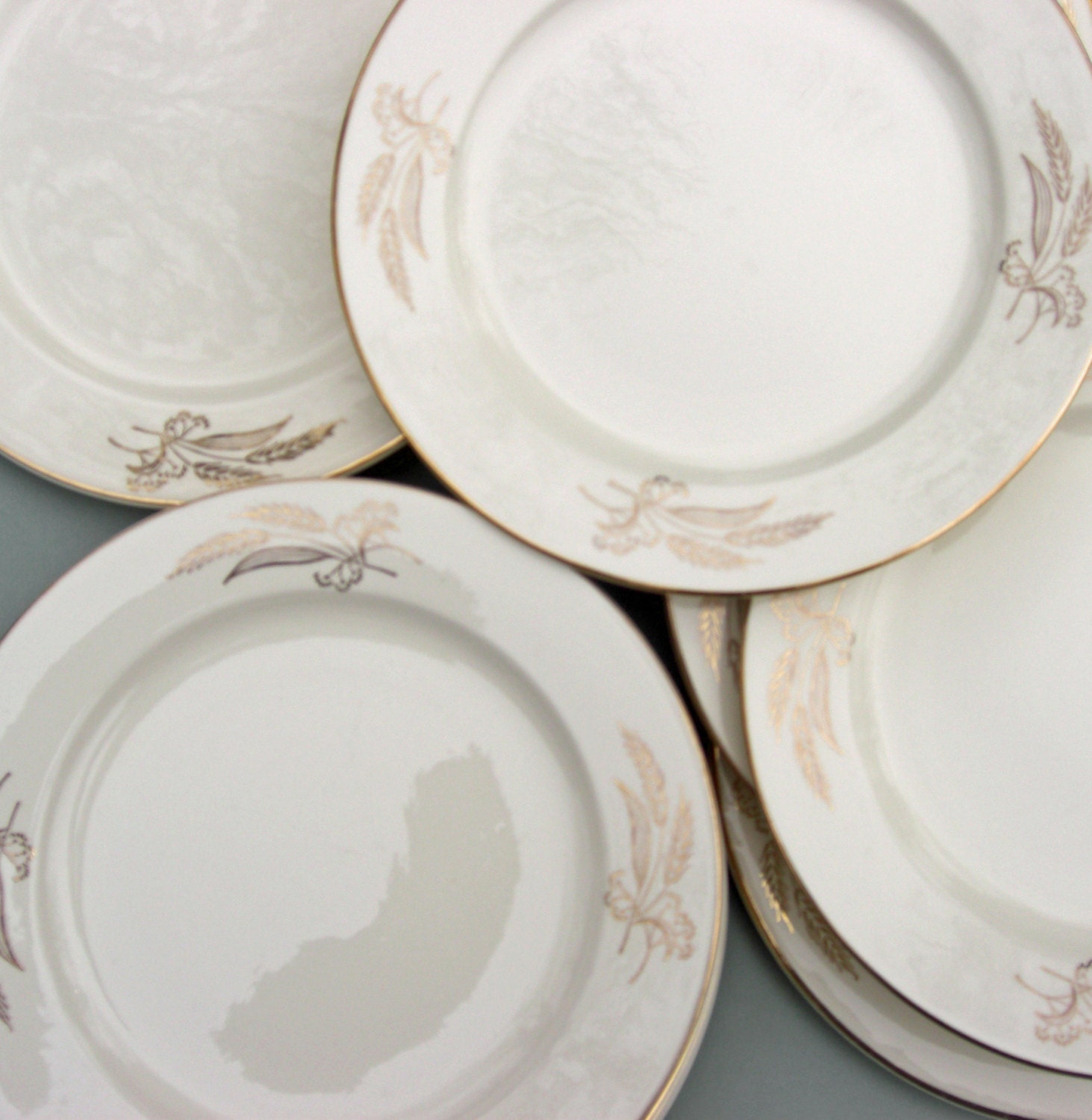 Lifetime China Edwin M. Knowles Homer Laughlin Prairie Gold - Set of 4 Dinner Plates (3 Sets Available)