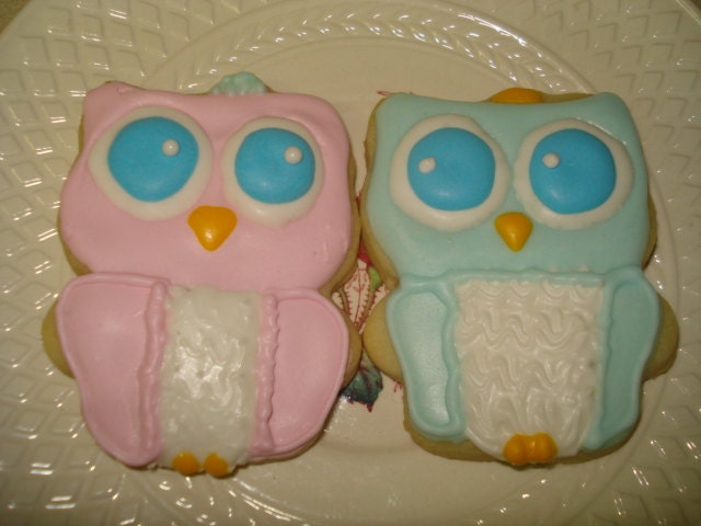 Owl Decorated Vanilla Sugar Cookies - 1 Dozen