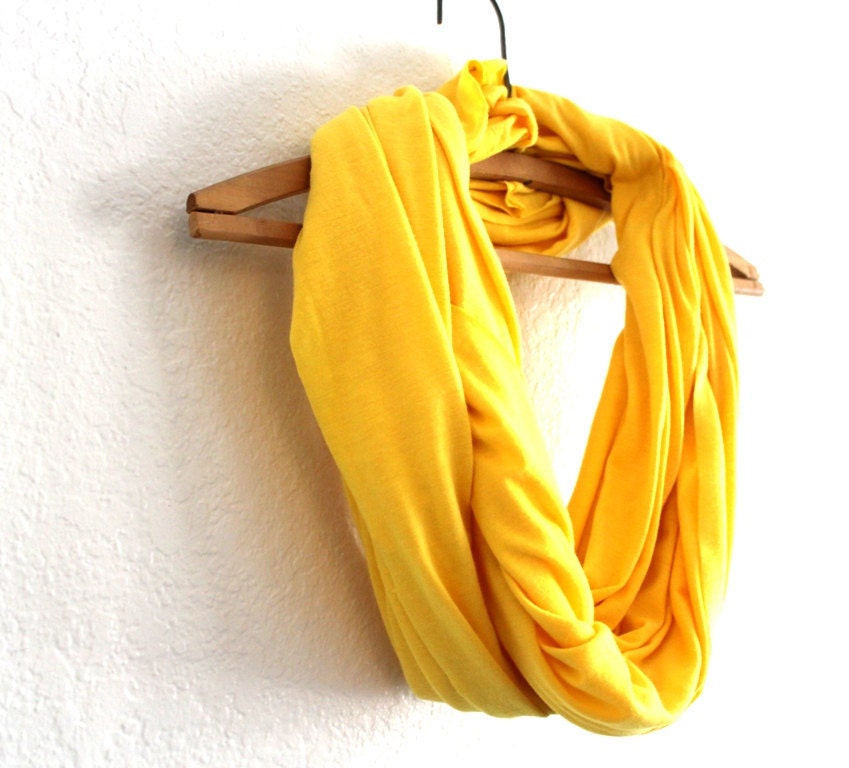 Bright Yellow Infinity Scarf - Free Shipping- Neon Yellow Scarf- Loop Scarf Infinity - Mothers Day gift - BessiesCreations