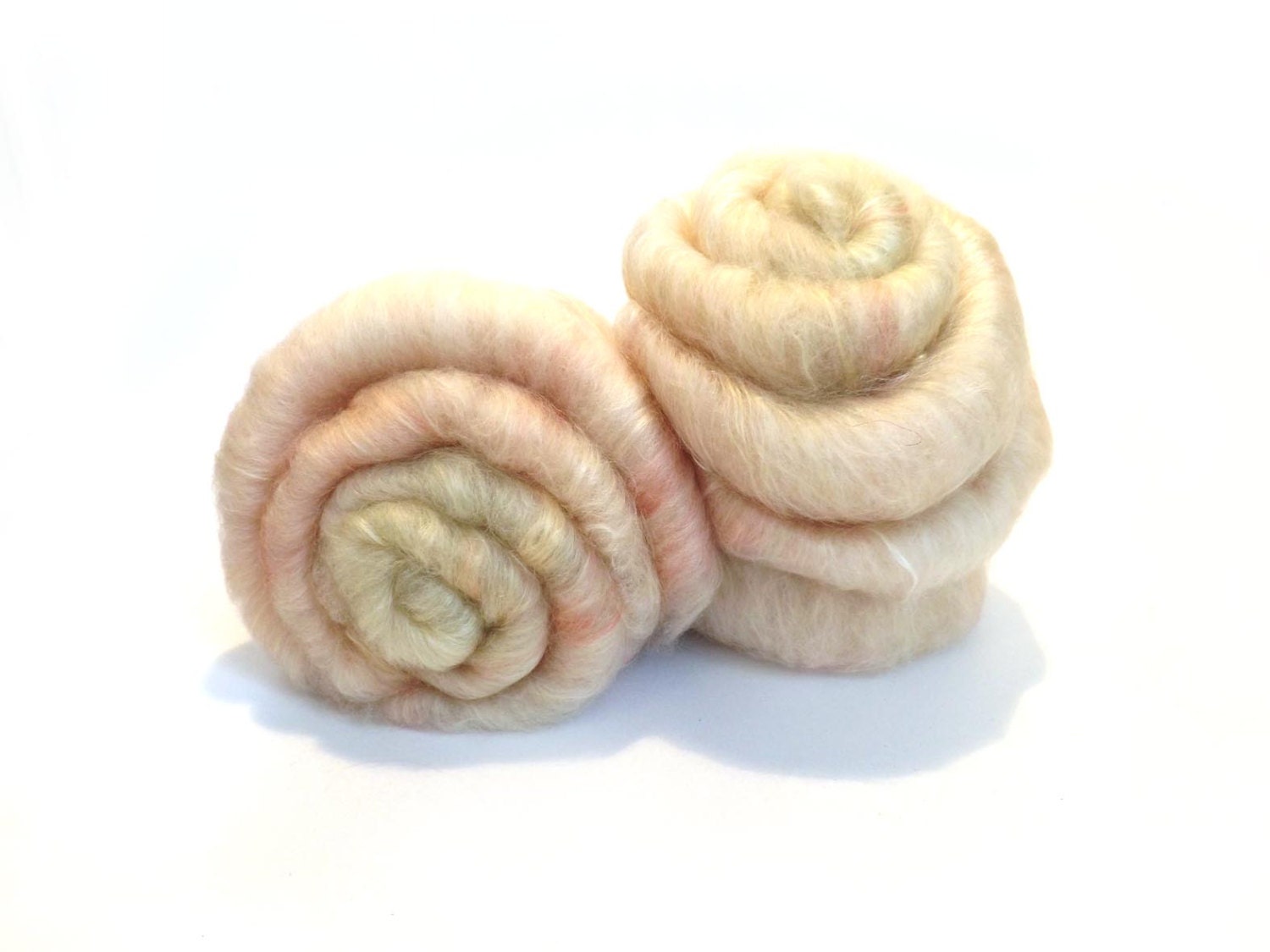Cashmere spinning batt - 100g - 3.5oz - Soya - Seacell - Tussah - Merino wool - CASHMERE ANTIQUE ROSE
