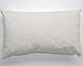 kapok pillow insert covered in natural unbleached cotton 12" x 20"