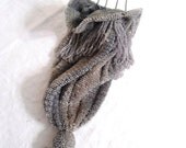 May Days Sale 1920s Vintage Flapper Purse Silver Draw String Bead Bag