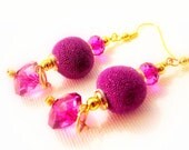 Purple Gold SALE elegant rich pierced ultra long dangle earrings spring summer fashion Boho handmade jewelry tagt tenx