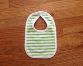 Monogrammed Green Striped Infant Bib