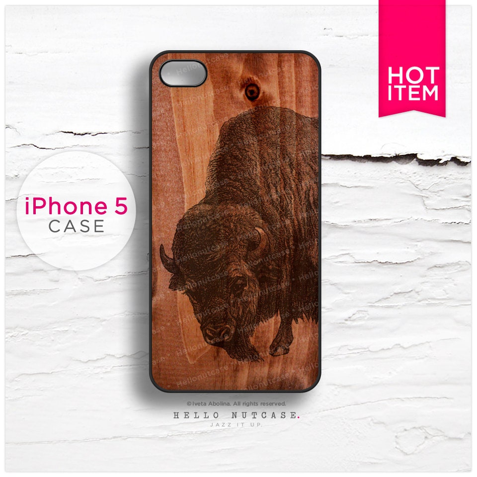 iPhone 5 case Wood Texture and Buffalo T100