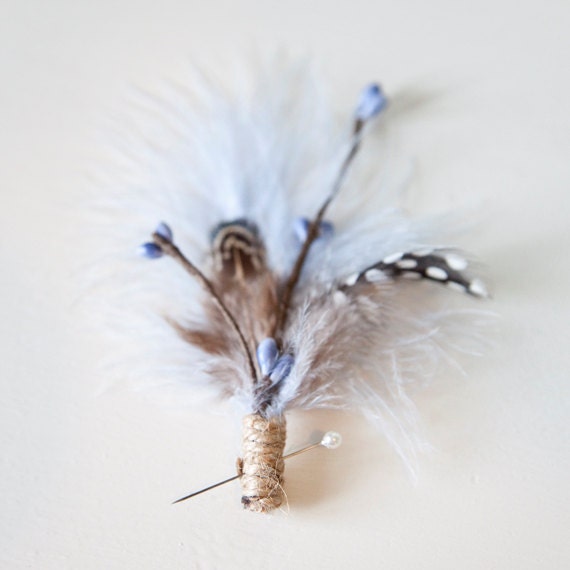 LAVENDER AND BLUE - mens boutonniere