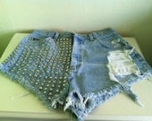 High Waisted Stud & Cross Shorts Size 12