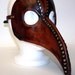 Plague Doctor Mask , steampunk inspired in acorn brown, antiqued leather with brass rivets and buckle