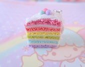 Pastel Realistic Rainbow Cake Necklace