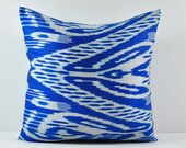 Decorative Throw Pillow blue 18 x 18 IKAT PILLOW COVERS