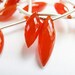Carnelian Beads, Dew Drop Briolettes, AAA, Half Strand, 12-16mm, 9 Beads