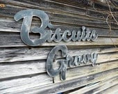Biscuits & Gravy Large Wooden Signs - Plywood Black Diner Southern Cooking Kitchen