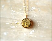 Simple Gold Druzy Necklace on Gold Chain