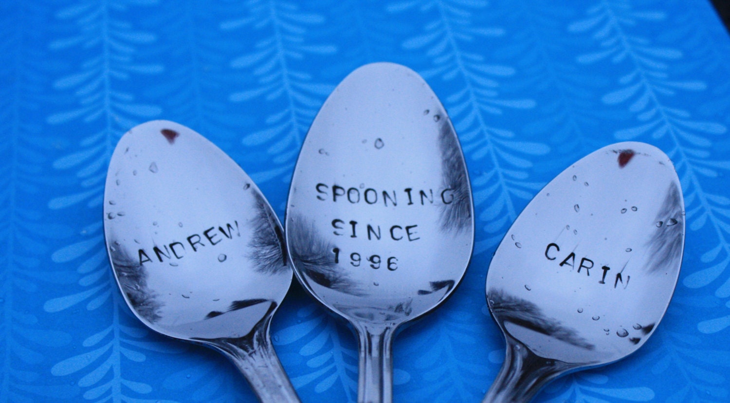 SPOONING SINCE 1998, personalized set of spoons. gift for weddings, engagement, anniversary, gift for parents, grandparents