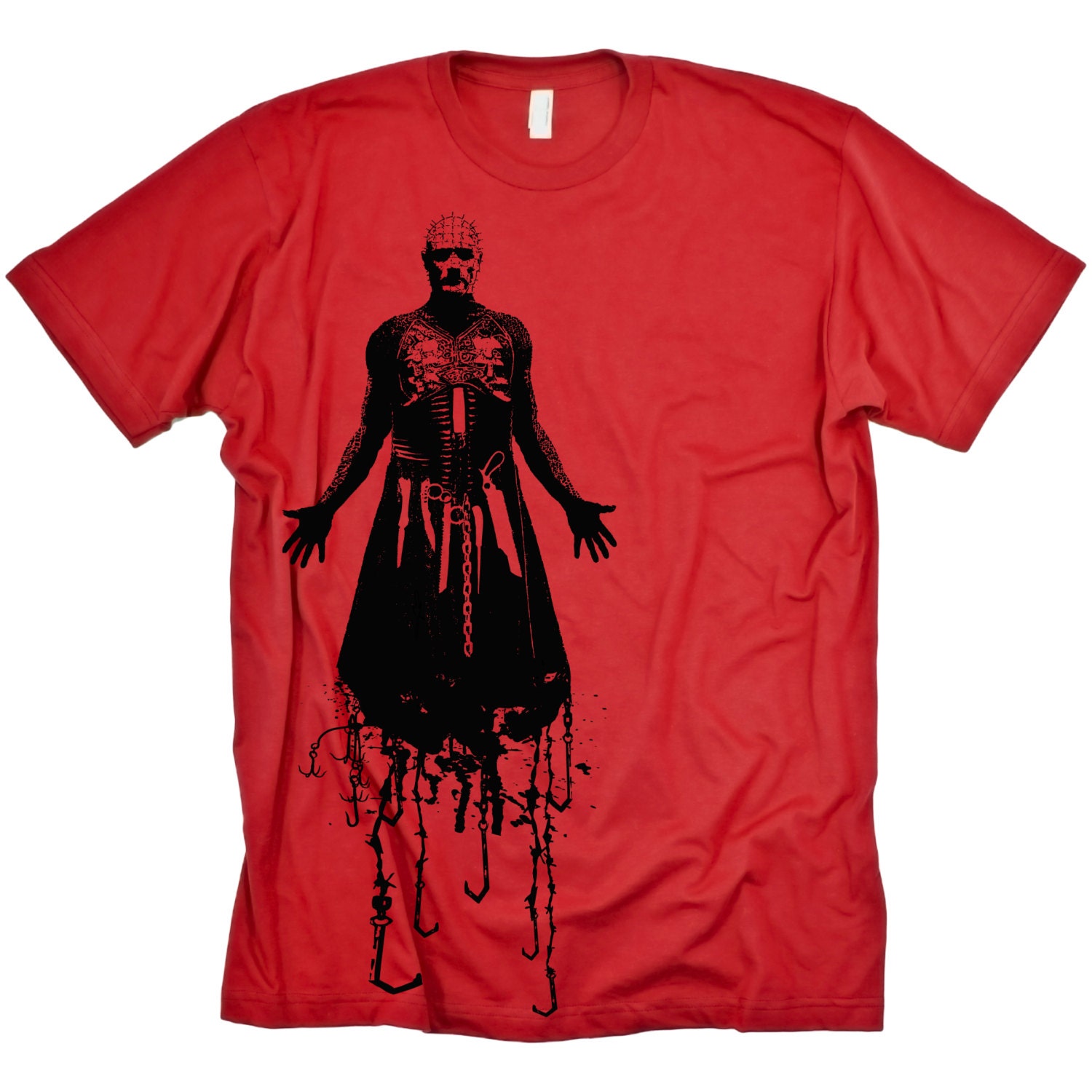 Pinhead Hooked on Hellraiser (black on red) MENS American Apparel Tshirt