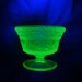 1930s Vaseline Depression Glass Footed Patrician Sherbet Dish - Federal Glass Company Patrician