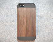 Real Wood iPhone 5 Case - Wooden iPhone 5 Walnut Cover FREE SHIPPING in the US